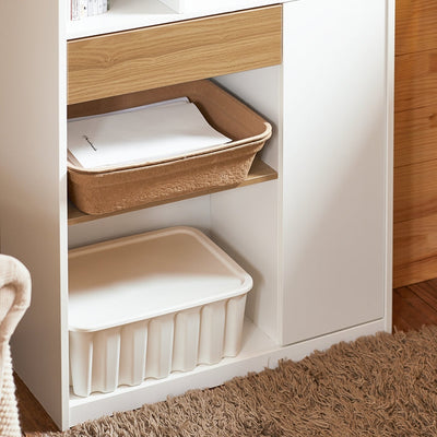 SoBuy | Scaffale con cassetti | Libreria a ripiani | Scaffale a colonna bianco | STR11-WN
