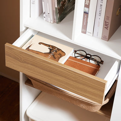 SoBuy | Scaffale con cassetti | Libreria a ripiani | Scaffale a colonna bianco | STR11-WN