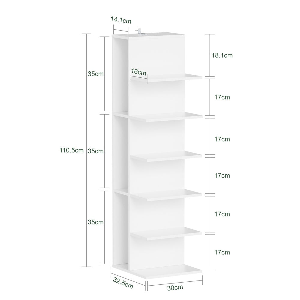 SoBuy | Bücherregal Weiß Schmal | STR14-W