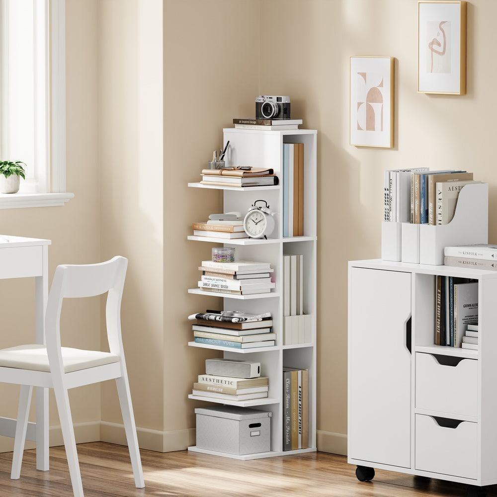 SoBuy | Bücherregal Weiß Schmal | STR14-W