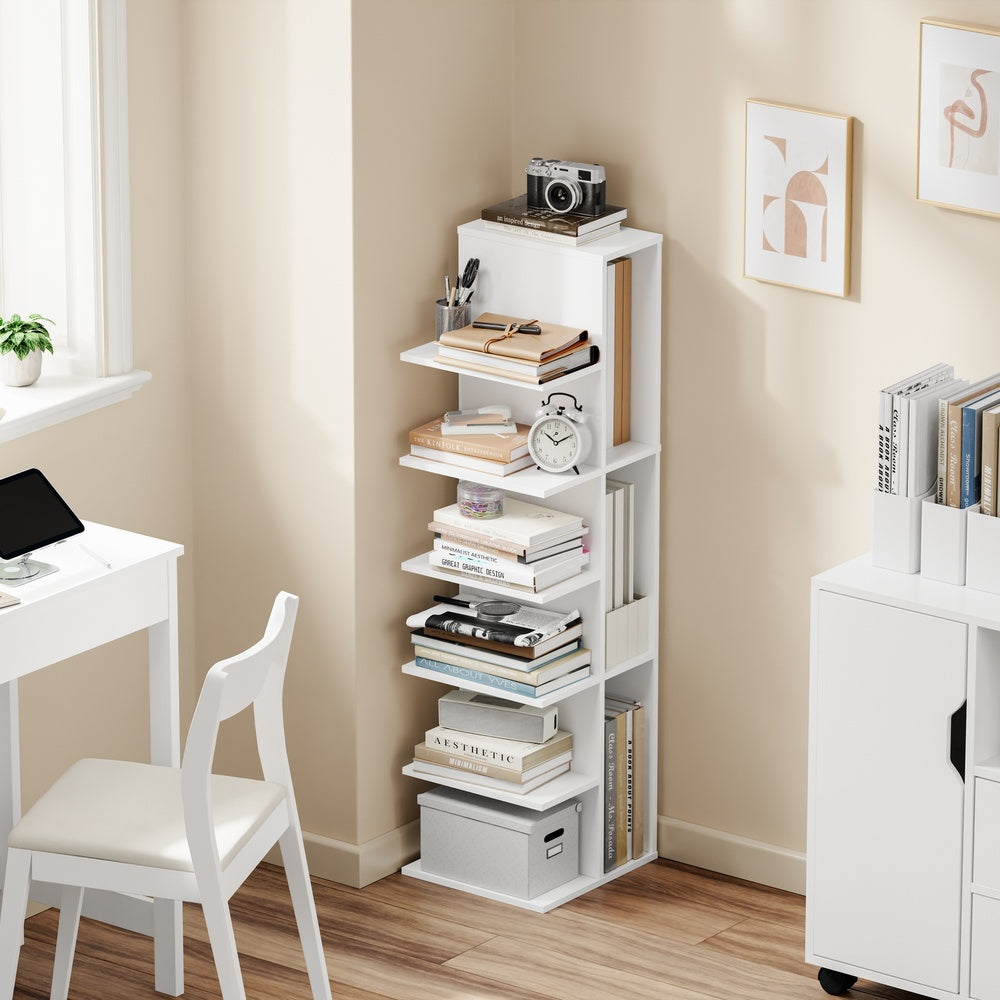 SoBuy | Bücherregal Weiß Schmal | STR14-W