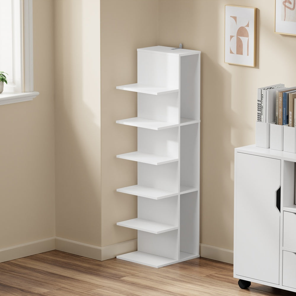 SoBuy | Bücherregal Weiß Schmal | STR14-W