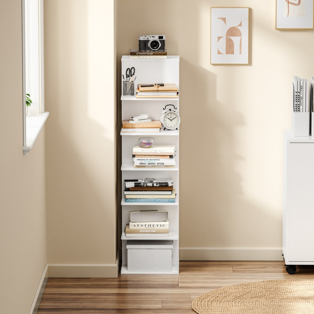 SoBuy | Bücherregal Weiß Schmal | STR14-W