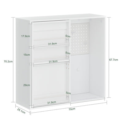 SoBuy | Wandschrank Weiß hängend mit offenen Fächern | STR16-W