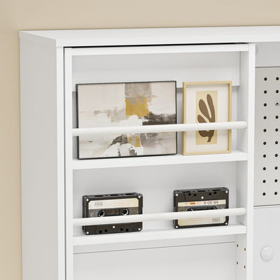 SoBuy | Wandschrank Weiß hängend mit offenen Fächern | STR16-W