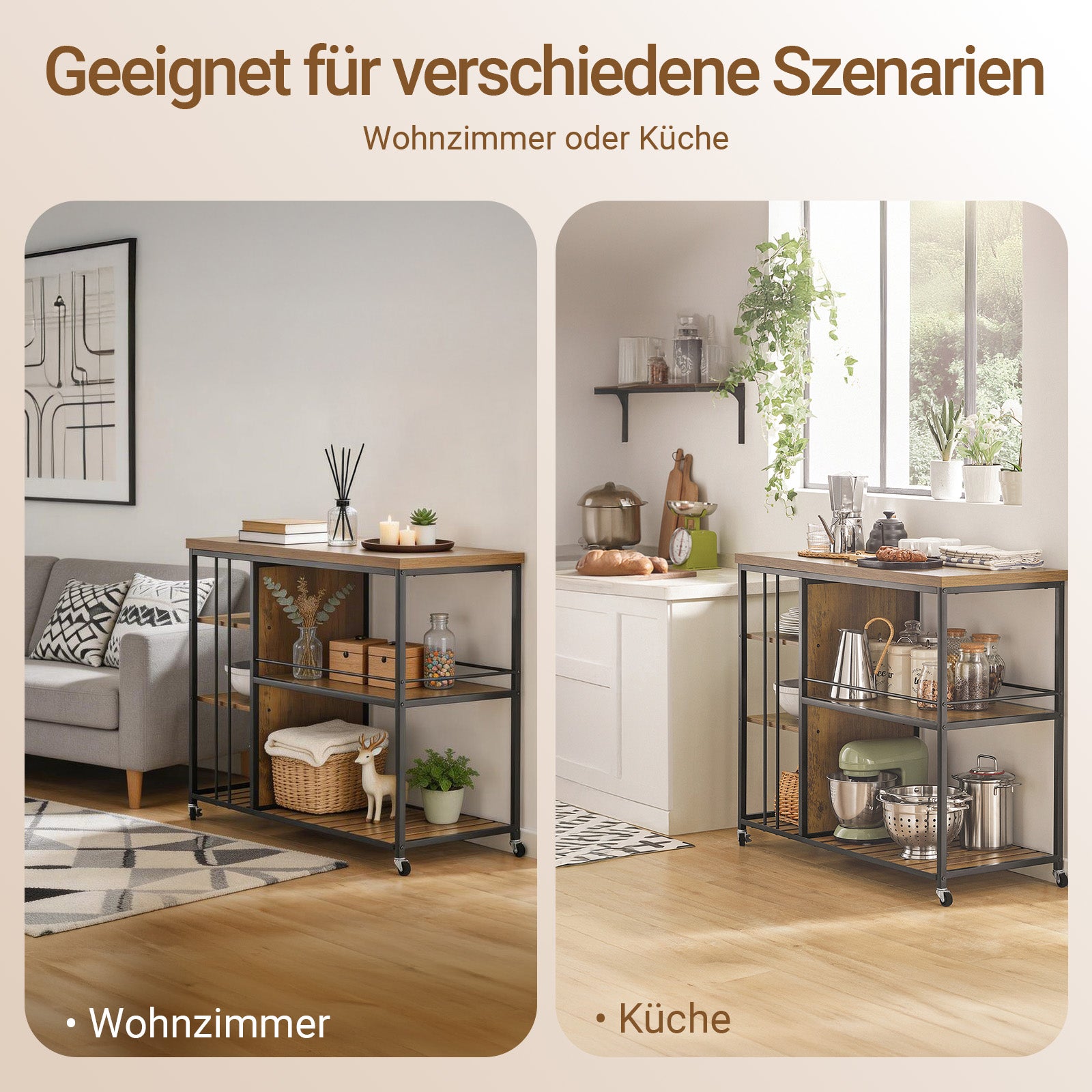 SoBuy | Carrello da portata | Credenza da cucina | Armadio multiuso | SVW18-F