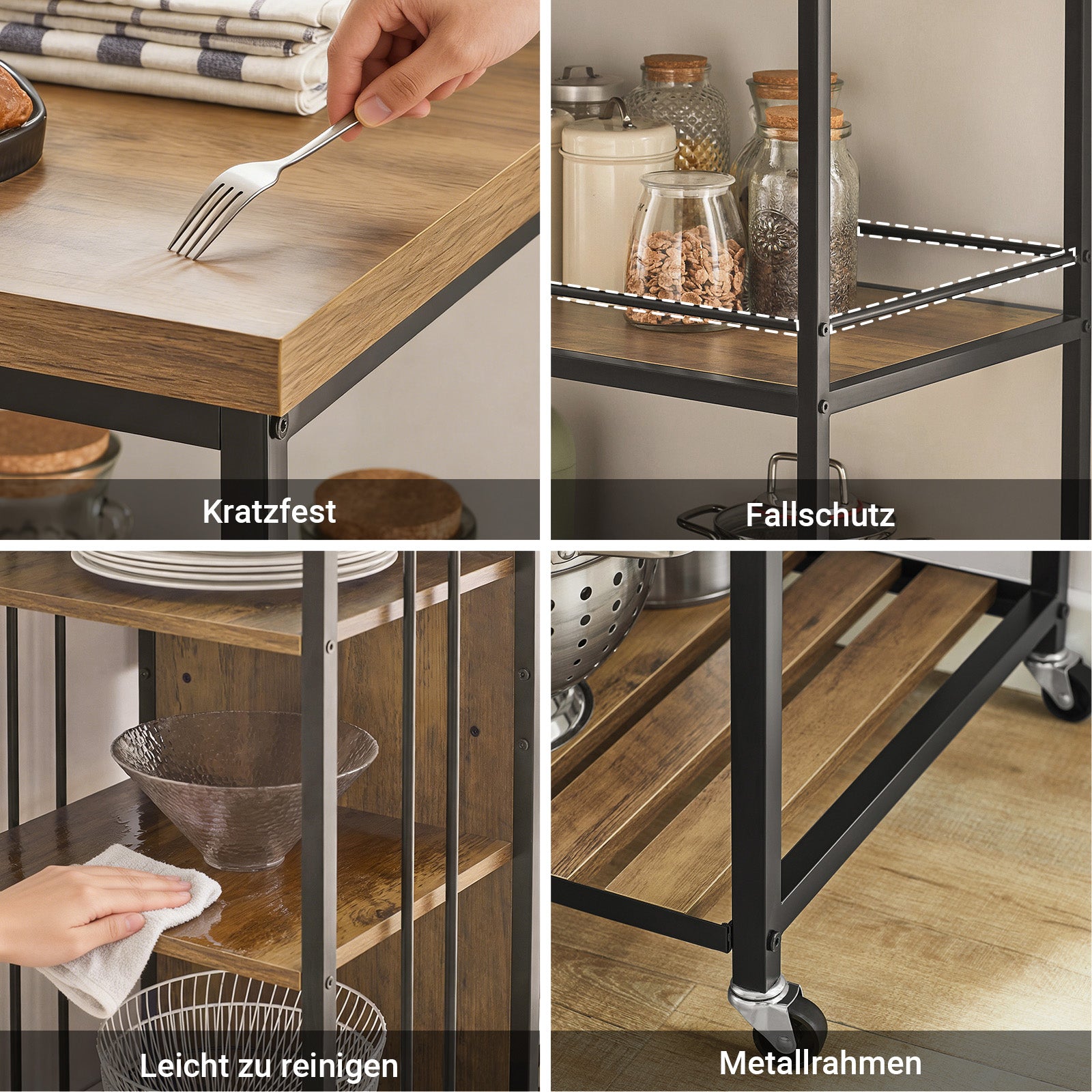 SoBuy | Carrello da portata | Credenza da cucina | Armadio multiuso | SVW18-F