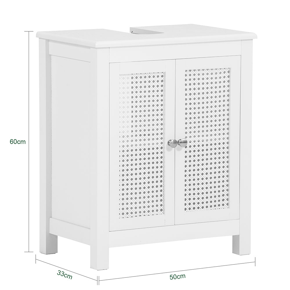 SoBuy | Waschbeckenunterschrank | Badezimmerschrank Weiß | Landhaus | BZR35-W