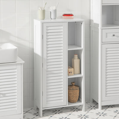 SoBuy | Commode de salle de bain | Meuble de salle de bain | Meuble d'entrée blanc | BZR39-W