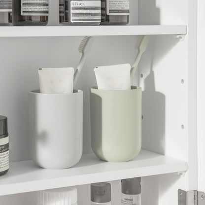 SoBuy | Armoire à miroir | Armoire murale avec porte miroir | Meuble de salle de bain blanc | BZR55-W