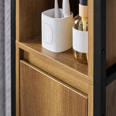 SoBuy | Armoire de salle de bain haute | Meuble de salle de bain | Étagère de salle de bain vintage | BZR62-PF