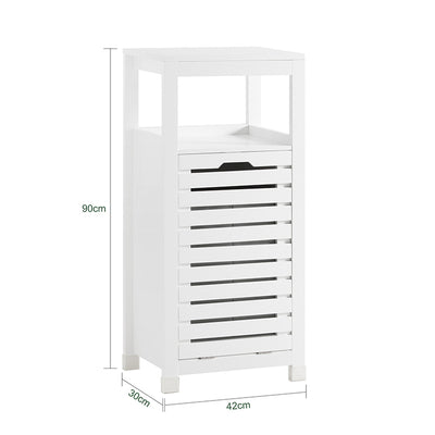 SoBuy | Armoire à linge avec sac à linge | Panier à linge | Blanc | BZR67-W