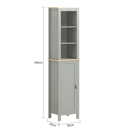 SoBuy | Armoire de salle de bain haute | Meuble de salle de bain | Étagère de salle de bain | Unité de rangement pour salle de bain | BZR68-HG