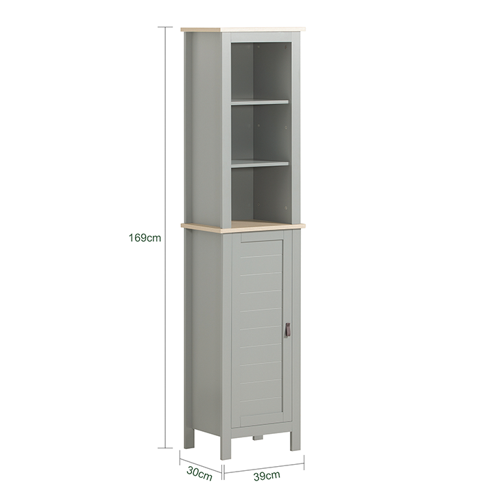 SoBuy | Armoire de salle de bain haute | Meuble de salle de bain | Étagère de salle de bain | Unité de rangement pour salle de bain | BZR68-HG