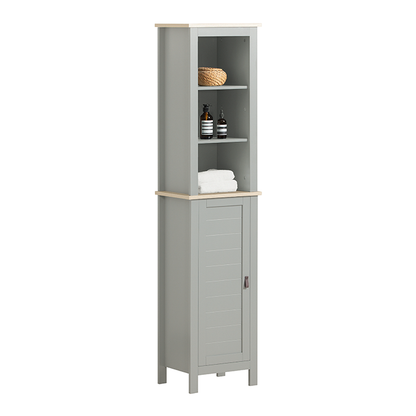 SoBuy | Armoire de salle de bain haute | Meuble de salle de bain | Étagère de salle de bain | Unité de rangement pour salle de bain | BZR68-HG