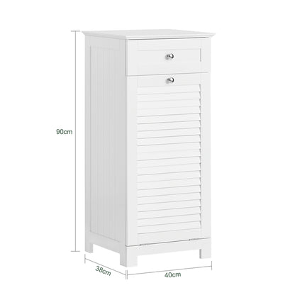 Vorverkauf | SoBuy | Wäscheschrank mit Wäschesack | Wäschesammler | Wäschekorb Weiß | BZR73-W