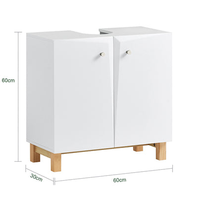 SoBuy | Meuble-lavabo | Meuble de salle de bain | Vasque | Meuble bas blanc | BZR92-W