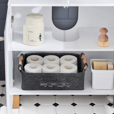 SoBuy | Meuble-lavabo | Meuble de salle de bain | Vasque | Meuble bas blanc | BZR92-W