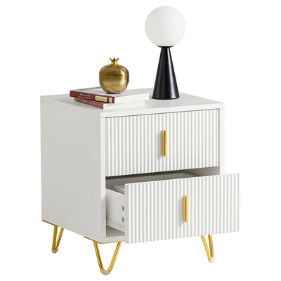 Table de chevet SoBuy à 2 tiroirs FBT115-W 