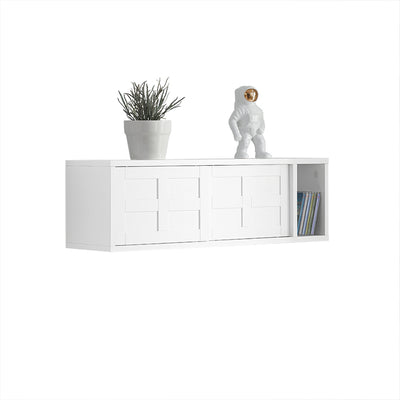 SoBuy | Porte-manteau mural | Étagère suspendue | Porte-manteau d'entrée blanc | FHK18-W