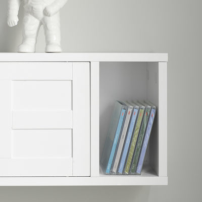 SoBuy | Porte-manteau mural | Étagère suspendue | Porte-manteau d'entrée blanc | FHK18-W