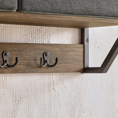 SoBuy | Porte-manteau mural | Étagère suspendue | Porte-manteau vintage pour entrée | FHK26-N