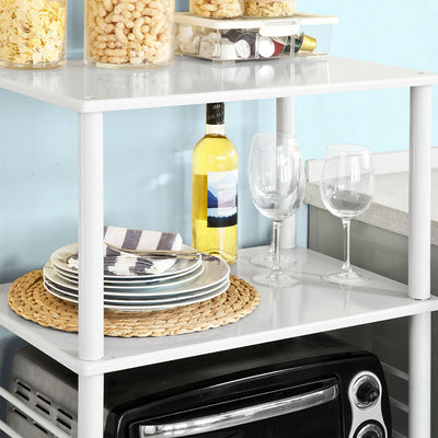 SoBuy | Meuble micro-ondes | Meuble de cuisine | Meuble multifonction blanc | FRG12-W