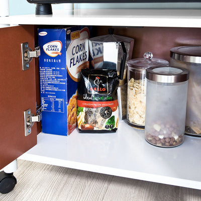 SoBuy | Meuble micro-ondes | Meuble de cuisine | Meuble multifonction blanc | FRG12-W