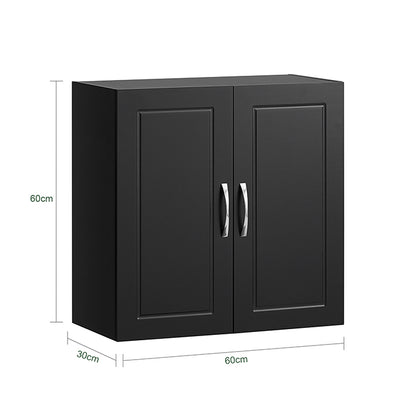 SoBuy | Armoire murale | Armoire suspendue | Armoire de salle de bain noire | Armoire à pharmacie | FRG231-SCH 
