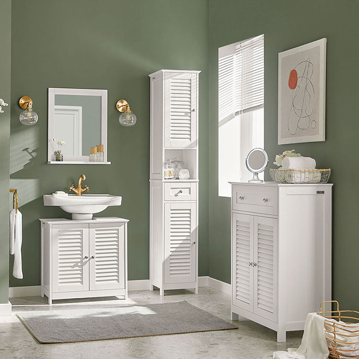 SoBuy | Meuble-lavabo | Armoire de salle de bain blanche | FRG237-W 