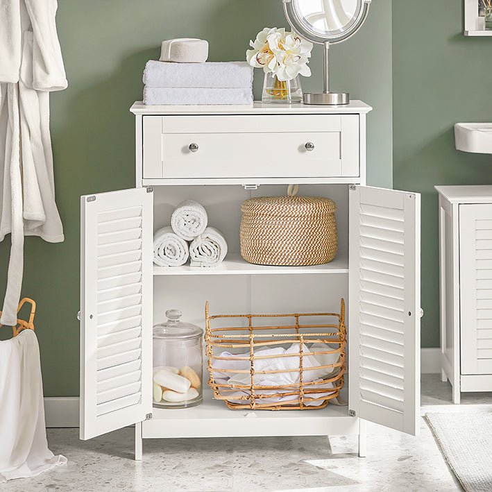 SoBuy | Commode de salle de bain | Meuble de salle de bain | Buffet blanc | FRG238-W 
