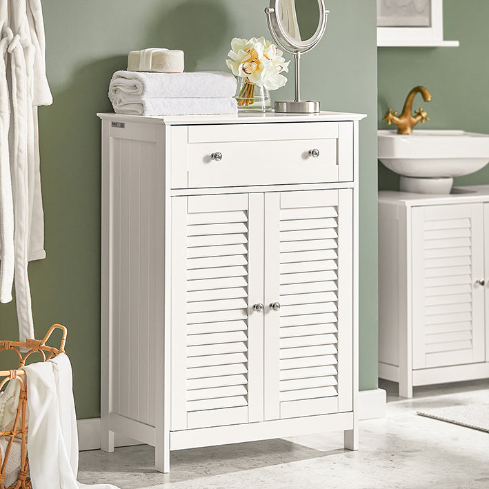 SoBuy | Commode de salle de bain | Meuble de salle de bain | Buffet blanc | FRG238-W 
