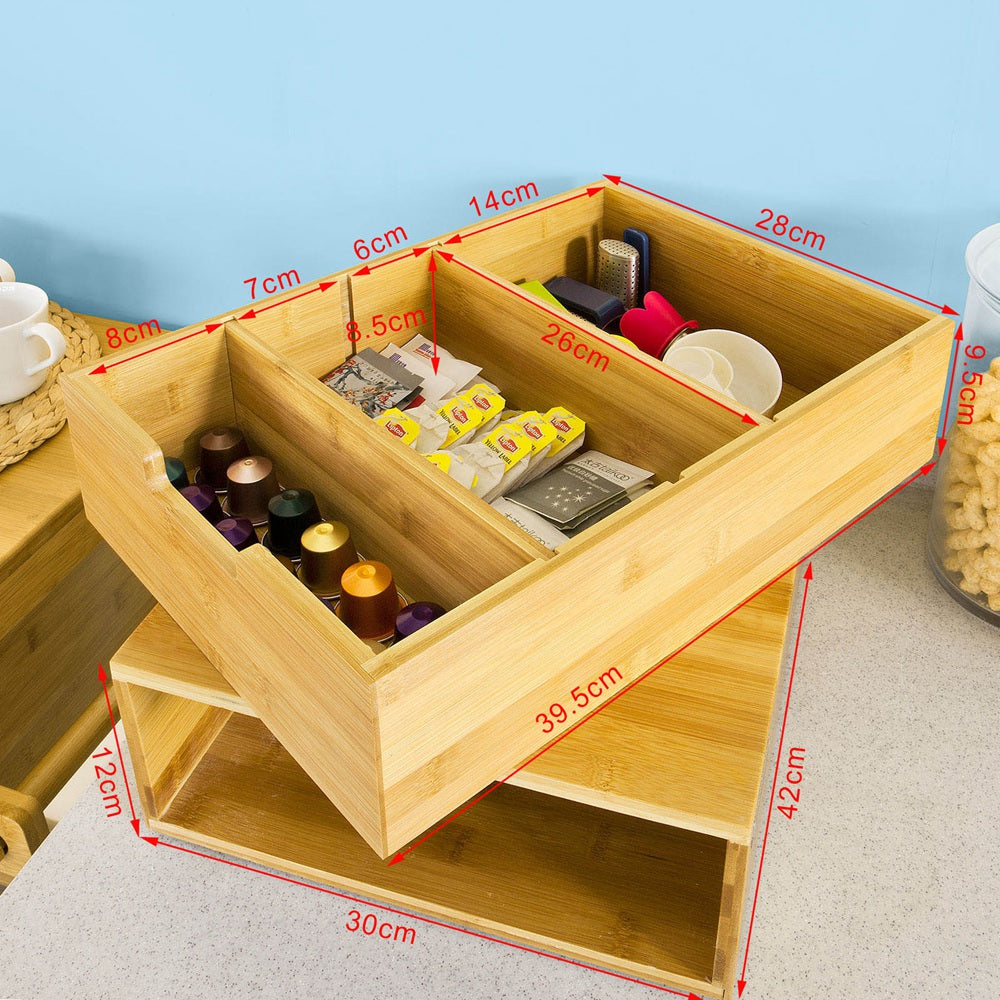 Prévente | SoBuy | Boîte à capsules de café | Distributeur de capsules | Boîte de rangement en bambou | FRG83-N