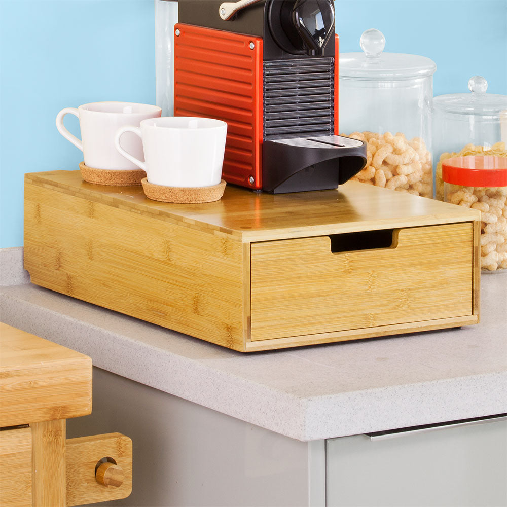Prévente | SoBuy | Boîte à capsules de café | Distributeur de capsules | Boîte de rangement en bambou | FRG83-N
