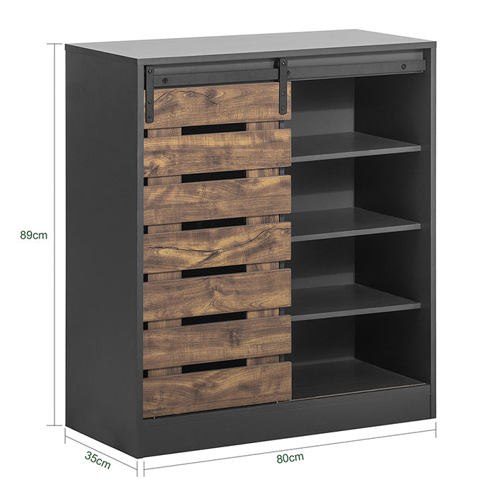 SoBuy | Buffet à porte coulissante | Commode | Meuble à chaussures | Meuble d'entrée | FSB65-HG