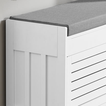 SoBuy | Banc d'entrée | Banc d'assise | Banc de couloir | Banc à chaussures blanc | FSR102-W
