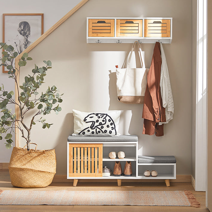 SoBuy | Coffre de rangement | Boîte à chaussures | Banc | Étagère à chaussures | FSR125-WN