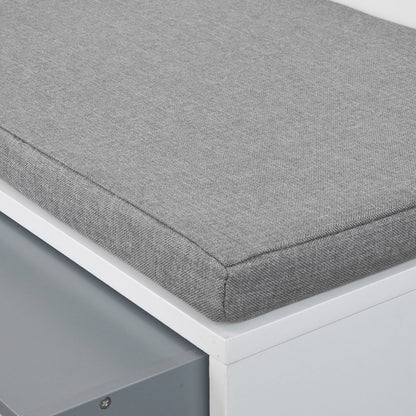 SoBuy | Banc d'entrée | Banc avec rangement | Banc à chaussures blanc | FSR37-W