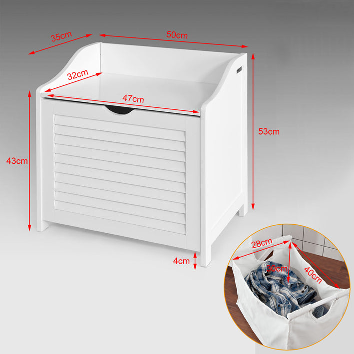 SoBuy | Coffre à linge | Panier à linge | Panier à linge blanc | FSR40-W 