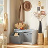 SoBuy | Coffre de rangement | Boîte à chaussures | Banc avec 2 paniers | Blanc-gris | FSR65-K-DG 