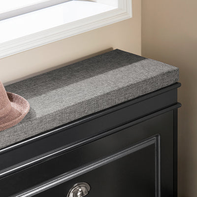 SoBuy | Étagère à chaussures | Banc à chaussures | Banc | Coffre à chaussures | Armoire à chaussures noire | FSR82-L-SCH