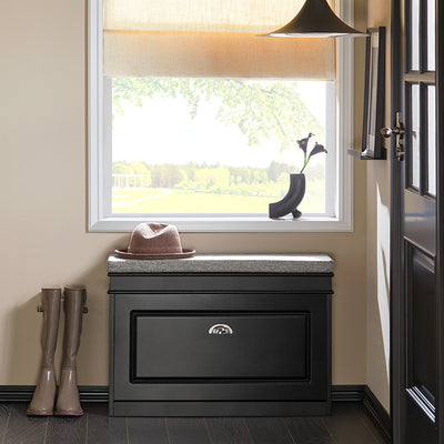 SoBuy | Étagère à chaussures | Banc à chaussures | Banc | Coffre à chaussures | Armoire à chaussures noire | FSR82-L-SCH