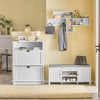 SoBuy | Banc d'entrée | Banc d'assise | Banc à chaussures blanc | FSR83-W