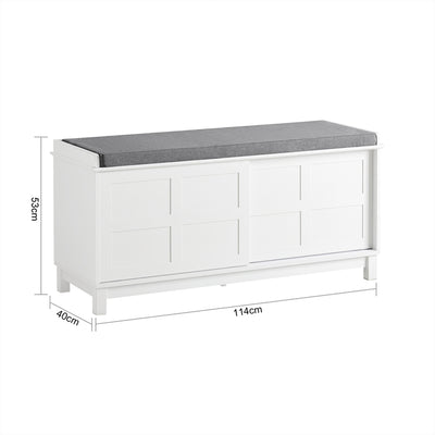 SoBuy | Banc de rangement | Banc à chaussures | Blanc | FSR86-W 