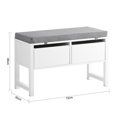 SoBuy | Banc de rangement | Banc à chaussures | Blanc | FSR88-W