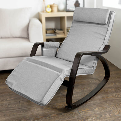 Prévente | SoBuy | Fauteuil à bascule | Fauteuil pivotant | Fauteuil d'allaitement Gris | FST20-HG