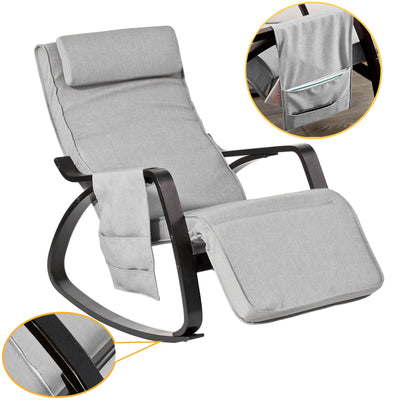 Prévente | SoBuy | Fauteuil à bascule | Fauteuil pivotant | Fauteuil d'allaitement Gris | FST20-HG