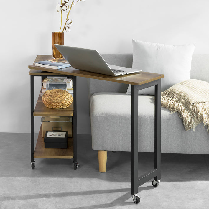 Prévente | SoBuy | Table d'appoint en L | Table basse | Bureau d'angle, design industriel | FWT83-PF