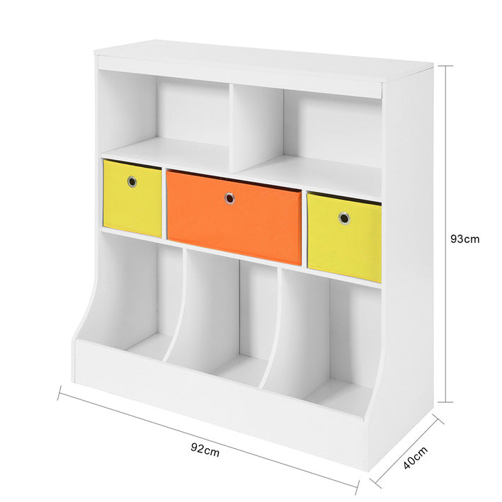 SoBuy | Kinderbücherregal | Spielzeugtruhe | Aufbewahrungsregal für Kinder | Weiß | KMB26-W