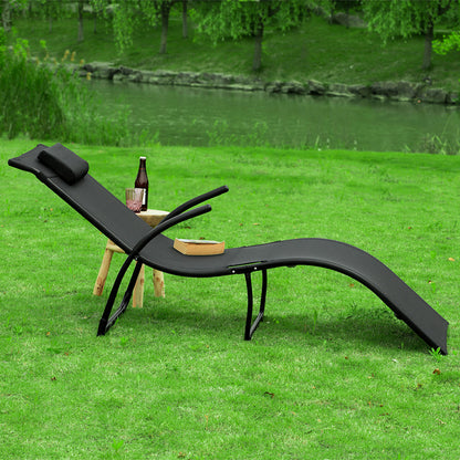 SoBuy Sonnenliege klappbar Gartenliege Liegestuhl 60x69x173cm Schwarz OGS45-SCH